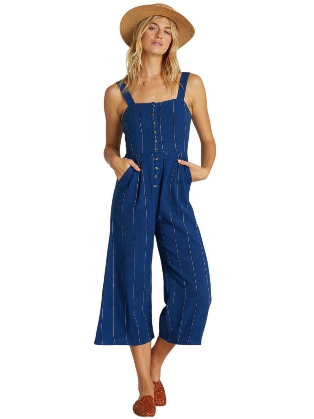 Billabong Blue Textured Knit Top with Gold Logo